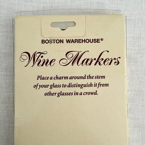 Vintage Boston Warehouse Lighthouse Wine Markers Set Of 6 Glass Charms Coastal - Picture 3 of 8